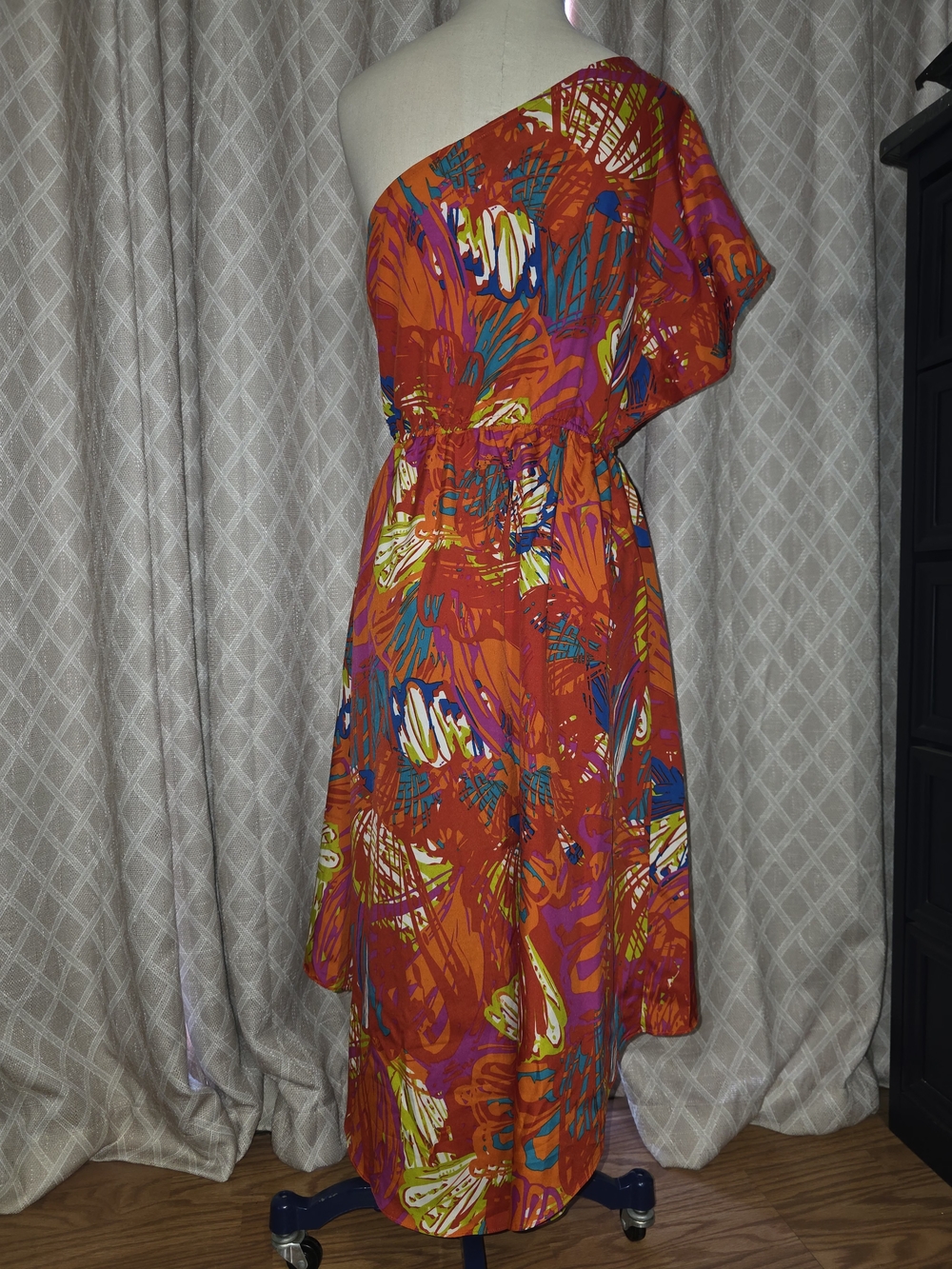 Angie Bright Red Multicolor Floral Casual Dress